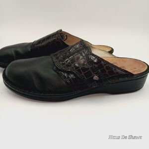 Finn Comfort Germany Aussee Soft Mule Clogs Size 43 Slip On Leather Croco Nappa